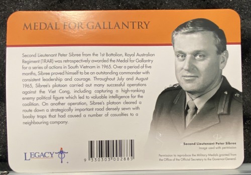 2017 25 Cent Legends of the Anzacs - Carded Unc Coin - Medal for Gallantry - Picture 4 of 4