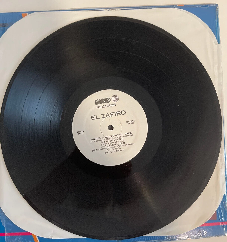 Carlos Manuel & Orquesta ‎– El Zafiro [1988] LP Mundo Rec M-025 Dominican Rep Ex Foto 3 de 4