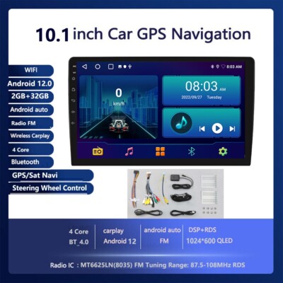 10 Zoll 2DIN Android 12 Universal Autoradio GPS Navigation Bluetooth 2+32G WiFi
