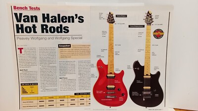 PEAVEY WOLFGANG GUITARS BENCH TEST 2 PAGE REVIEW    PRINT AD 11 X 17  b3