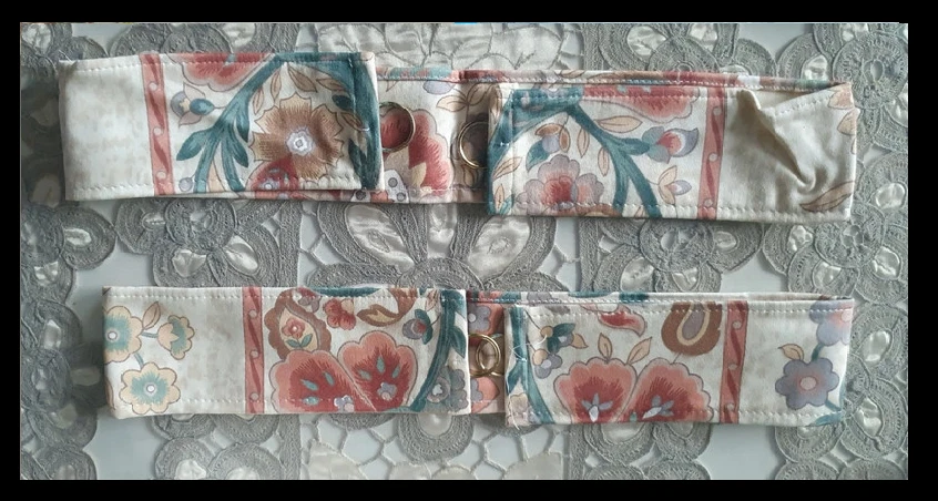 Double rideaux fleuris avec embrasses L: 130cm - H: 170cm - Photo 4/4