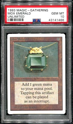 Mox Emerald Unlimited Edition PSA 10 BGS 9.5 Gem Mint MTG Mox Emerald Unlimited Edition PSA 10 BGS 9.5 Gem Mint MTG