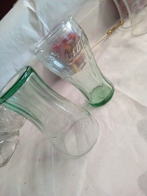 Coca Cola Glasses Two Green Coke New Soda