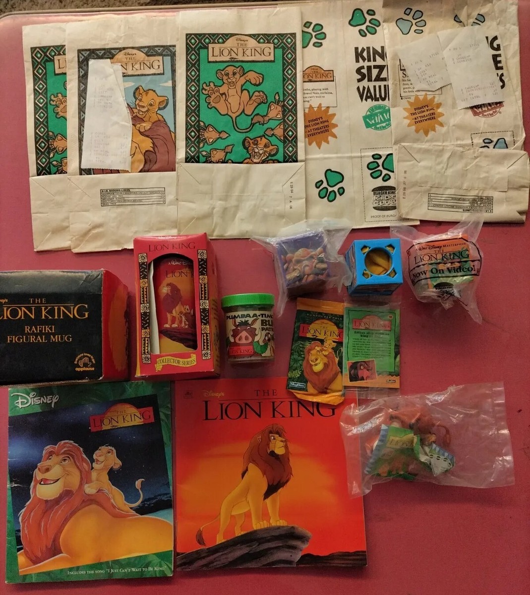 Lot of new 16 Burger King Club Toys 1994 Disney's Lion King
