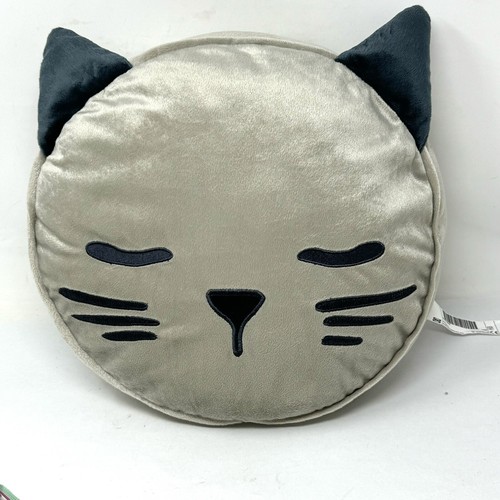 Ikea BARNDRÖM Cat Face Pillow Cushion with Pocket 13x3" NEW Gray Blue