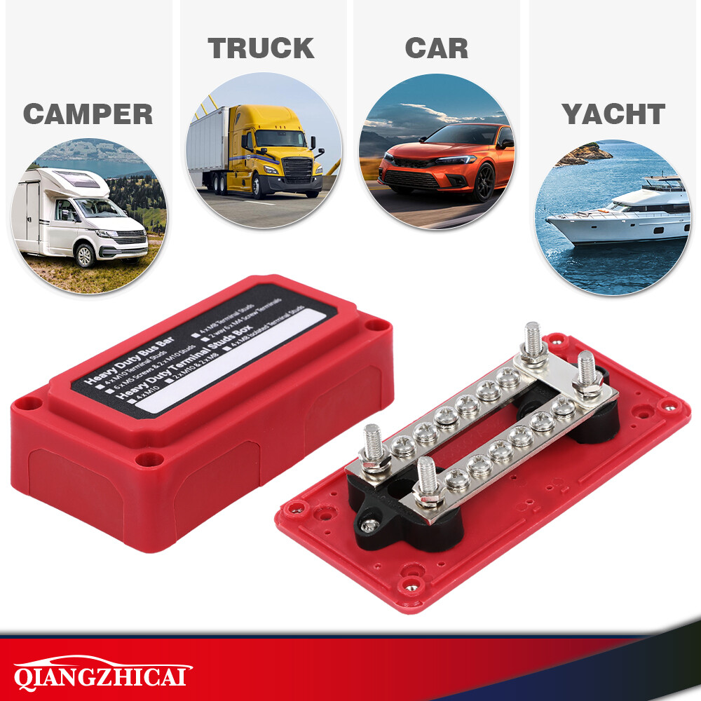 Red Junction Block 12V Red Terminal Ground Power Distribution Junction Block Kit Heavy ...
