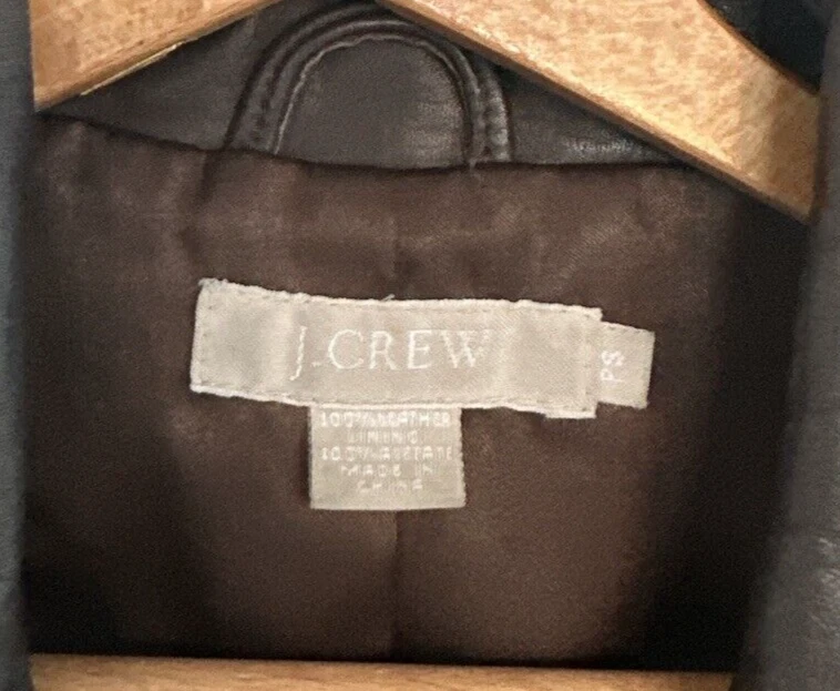 J. Jaqueta Crew estilo ocidental couro marrom botão pequena pequena vintage EXCELENTE - Imagem 3 de 4