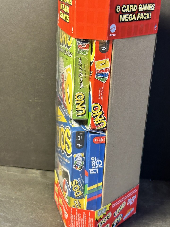 Uno Multipack Mattel UNO Mega Pack Ono 99, DOS, Phase 10, UNO All Wild, 6 Card Games ...