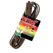 9ft Brown Electrical Extension Cord Power Wire 2 Prong 3-Way Electric Adapter