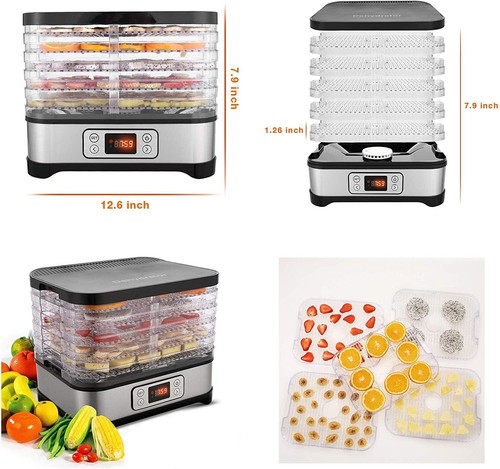 Electric 5 Tray Food Dehydrator BPA-Free Fruit Meat Jerky Dryer Stainless Steel✨ - Picture 3 of 12