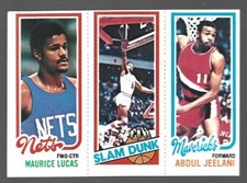 B 1980-81 Topps Basketball Maurice Lucas Julius Erving Abdul Jeelani 158-262-62