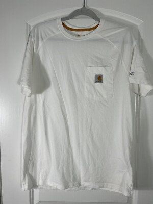 CARHARTT WIP Logo Pocket Tee White T-Shirt Crew-Neck White Man Sz M 