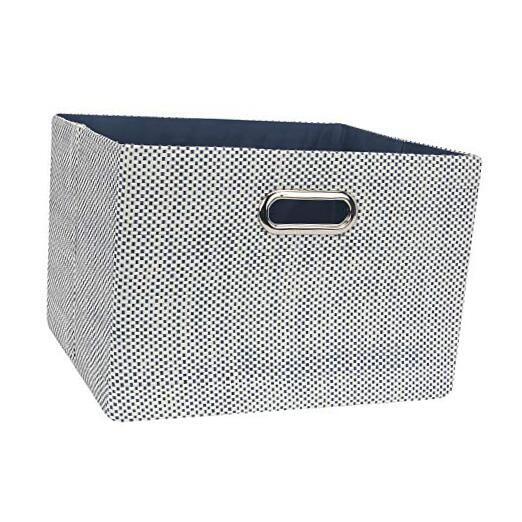 Foldable/Collapsible Storage Bin/Basket Organizer with Handles Blue