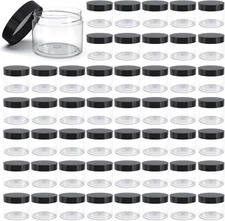 50 Pieces 4oz Plastic Jars with Lids Clear Round Cosmetic Container 