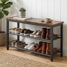 Shoe Rack Bench 3 Tier Shoe Organizer Compact...
