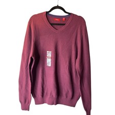 Izod Shirt Men's Size M Fine Gauge Sweater Cotton V-Neck Long Sleeve Pullover
