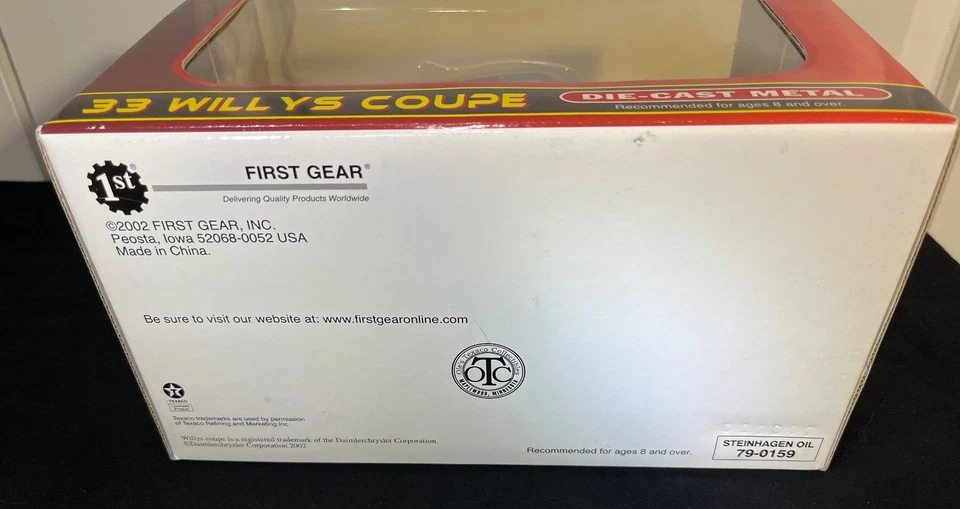 1933 WILLYS COUPE STREET ROD TEXACO STEINHAGEN OIL 1ST GEAR 1:24 DIECAST 79-0159 - Image 3 of 4