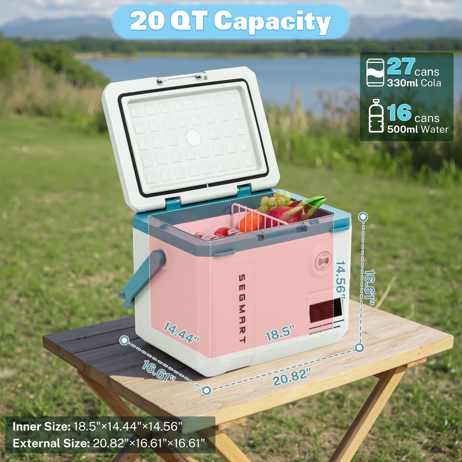 19L Portable Car Refrigerator 12V/24V 45W Electric Cooler Fridge for Camping RV