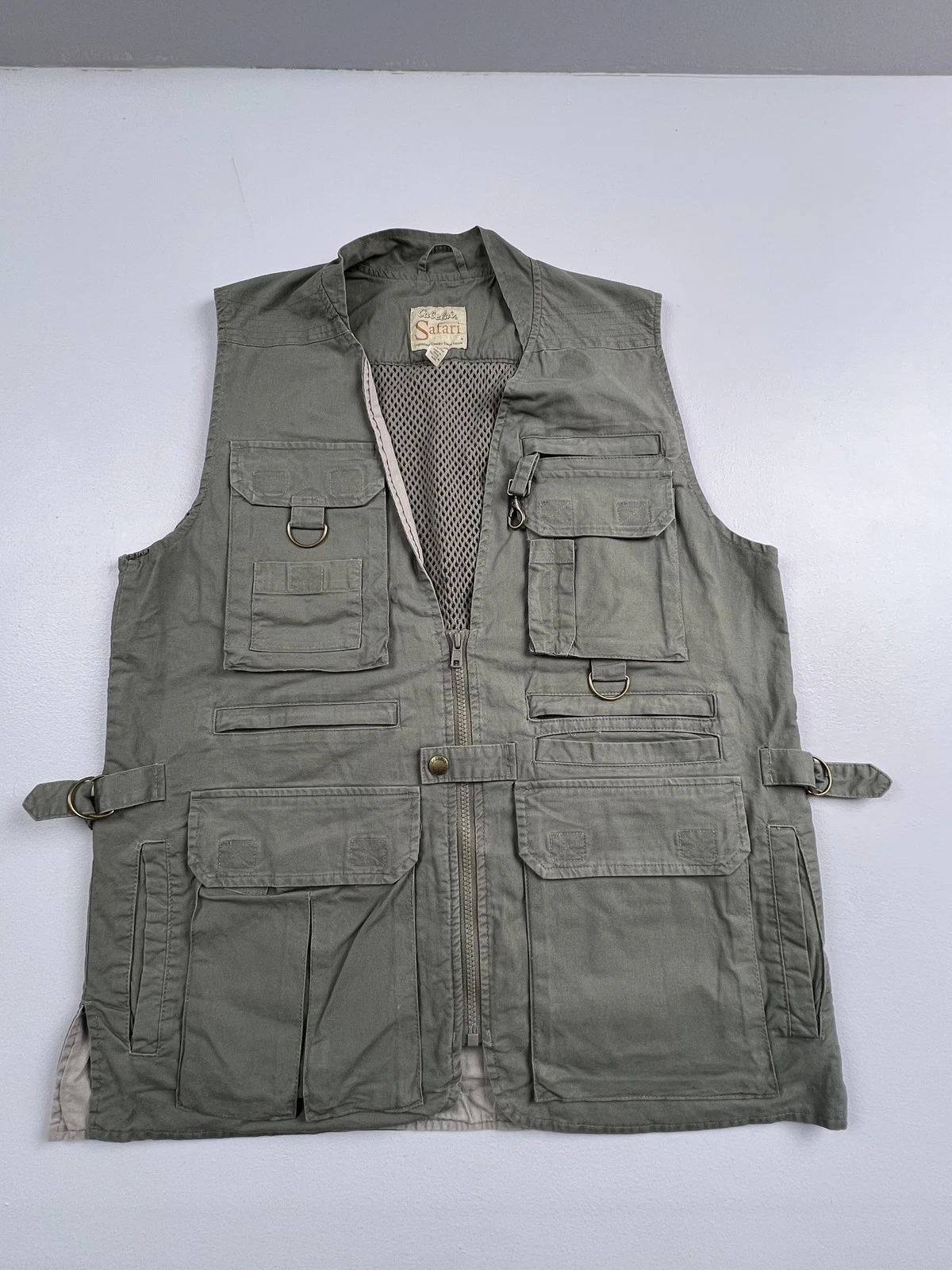 Cabela's Vest Mens Medium Green Safari Utility Full Zip Pockets Outdoor
Opens in a new window or tab