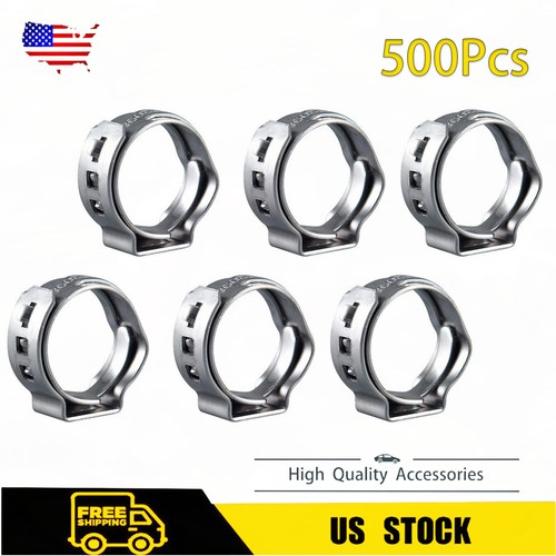 500Pieces Stainless Steel 1/2" inch PEX Clamp Cinch Rings Crimp Pinch Fitting
