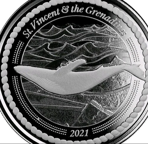 1 oz Silver Coin 999 - Humpback Whale - 2021 St. Vincent & The Grenadines (BU)