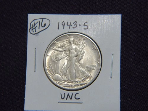 1943-S Walking liberty half in uncirculated condition # 16