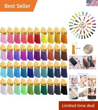 200 Pieces Keychain Tassels Bulk Leather Tassel Colored Tassel Pendants for D...