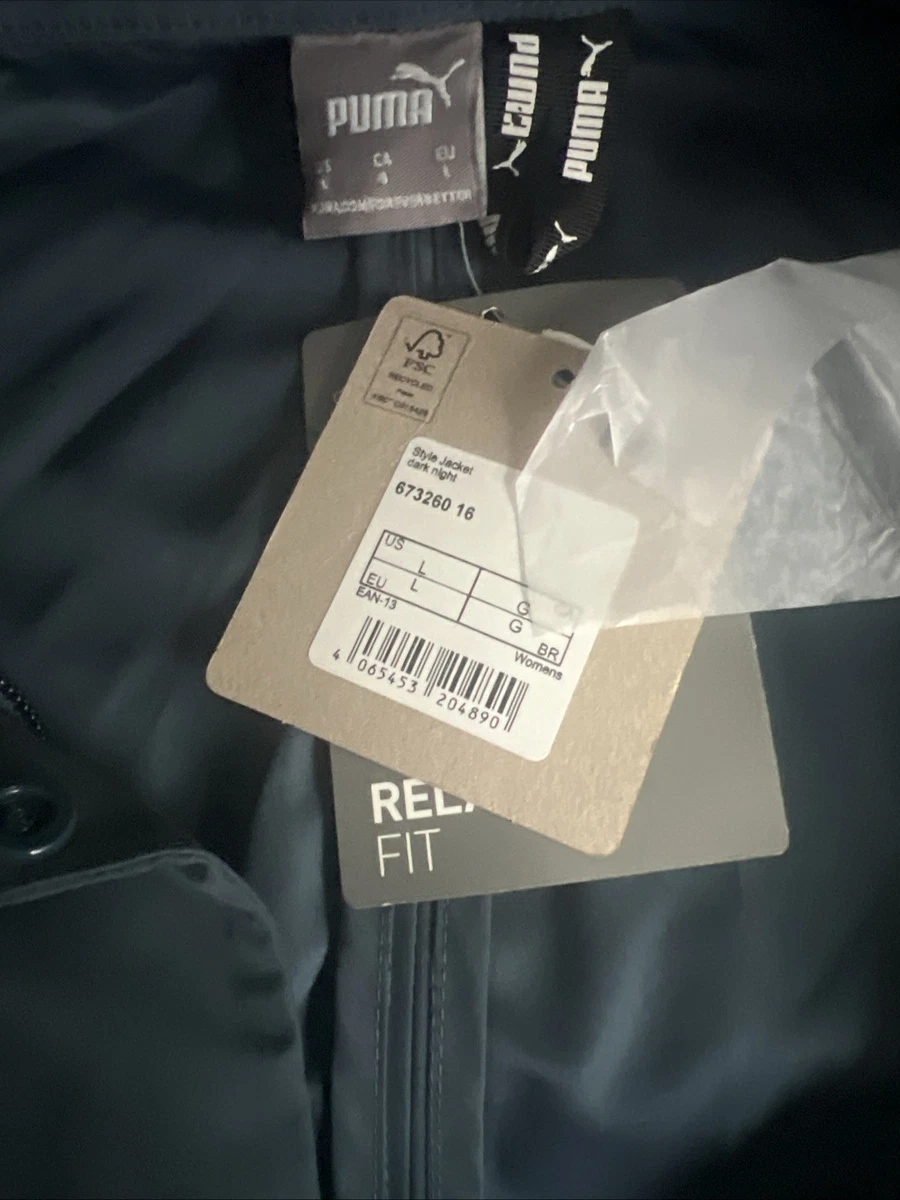 Women’s PUMA Rubberised Waterproof Jacket Size L In Teal