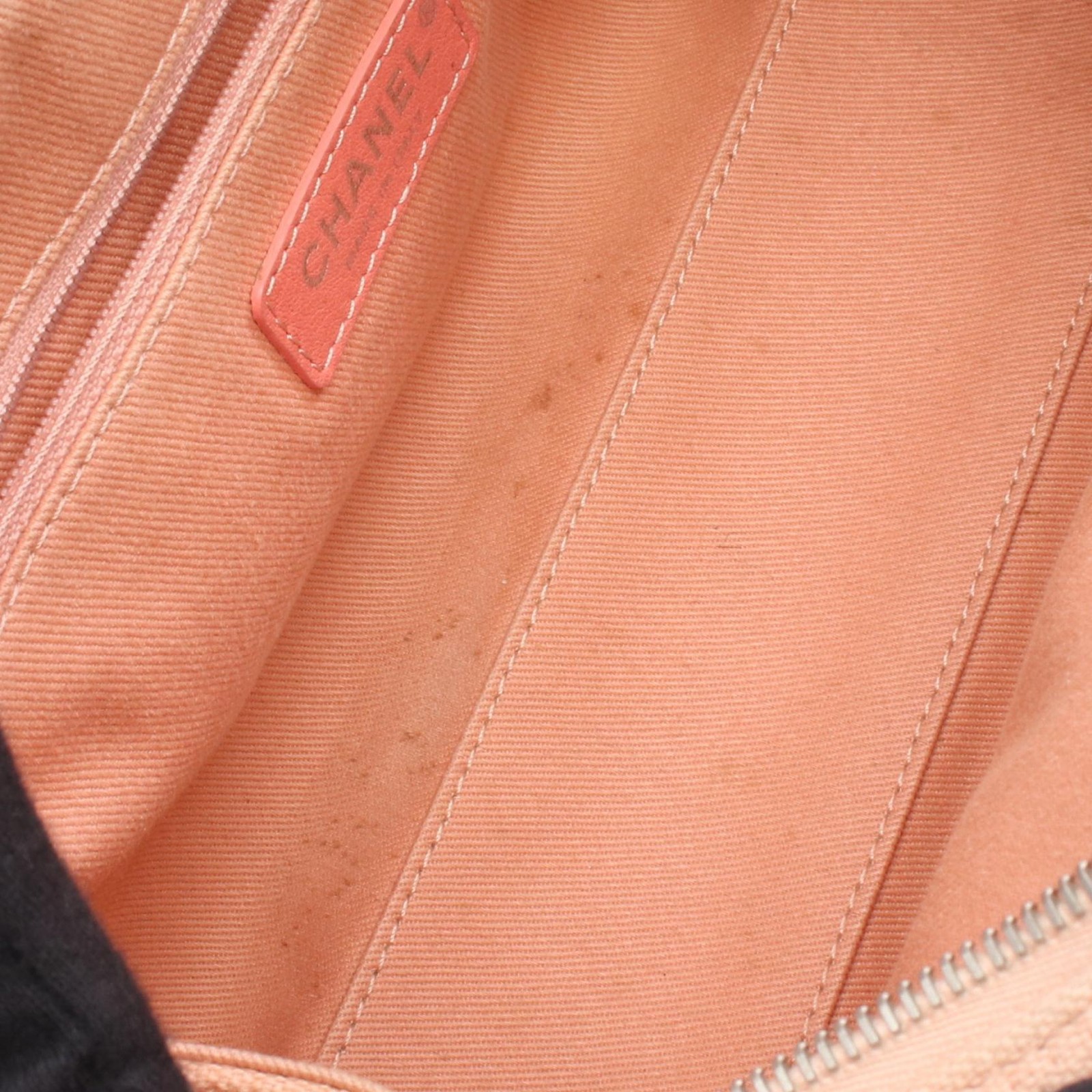 CHANEL Deauville bowling Chain Shoulder Bag A92749 canvas leather Pink SHW Used image 6