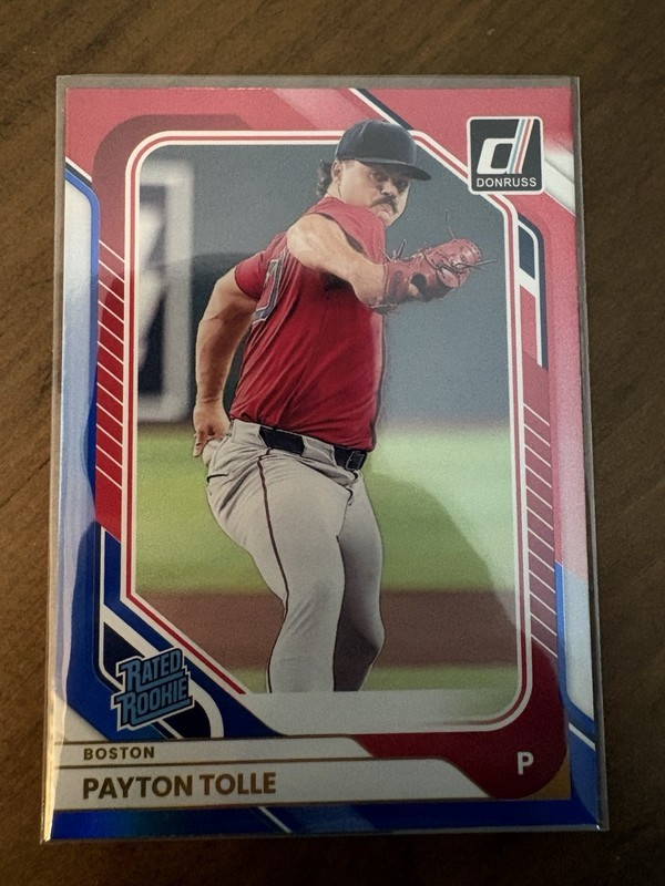 PAYTON TOLLE 2026 Donruss Rated Rookie Red & Blue #94 Red Sox