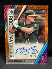 SEAN MURPHY A'S 2020 BOWMAN CHROME ROY FAVORITES ORANGE REFRACTOR AUTO # 20/25