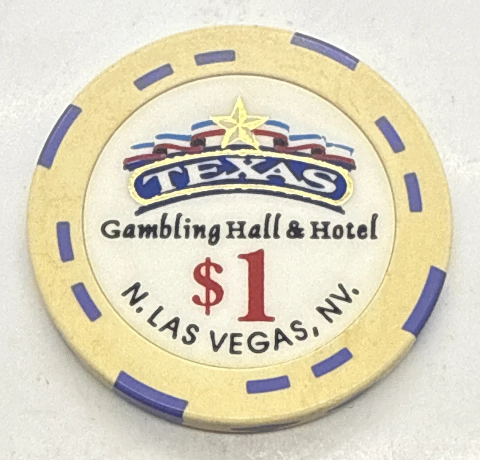Texas Gambling Hall & Hotel $1 Casino Chip North Las Vegas Nevada 1995 Foto 2 de 2