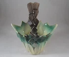 Vintage McCoy 1950s Art Pottery Asparagus Celery Petal Basket Planter Vase