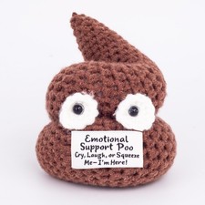 Positive Poo - Emotional Support Crochet Poop Toy, Gag Gifts Funny Coffee