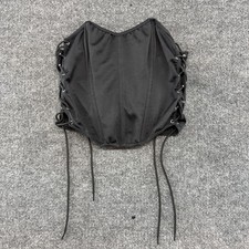 Rachel Rachel Roy Waist Cincher Corset Womens Large Black Mesh Lace Up Shapewear