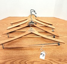 4 Vintage Wooden Suit Hangers - Advertising Manufacturer Marks - USA Made