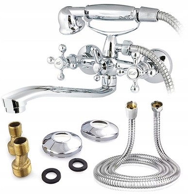 Badewannenarmatur Set Wannen Bad Armatur Einhebel Wasserhahn + Dusch Handbrause