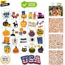 408 PCS Kids Tattoos for Party Supplies, Individually Wrapped Sheet Temporary...