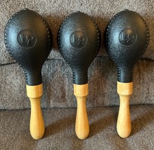Latin Percussion LP Professional Maracas, Set of 3, Black Plastic, Wood Handles