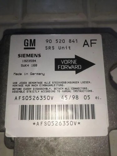 OPEL ASTRA G Estate F35 Airbag-Steuergerät 5WK41698 1923594 90520841 18236838