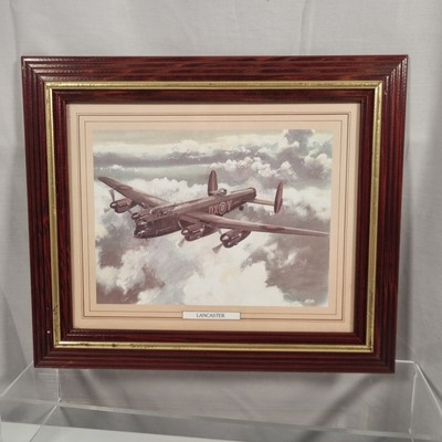 Avro Lancaster Bomber '' Outward Bound '' von Roffe signierter Druck gerahmt 32 cm x 27 cm