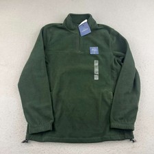 Croft Barrow Sweatshirt Mens Small Green Arctic Fleece 1/4 Zip Pullover NWT