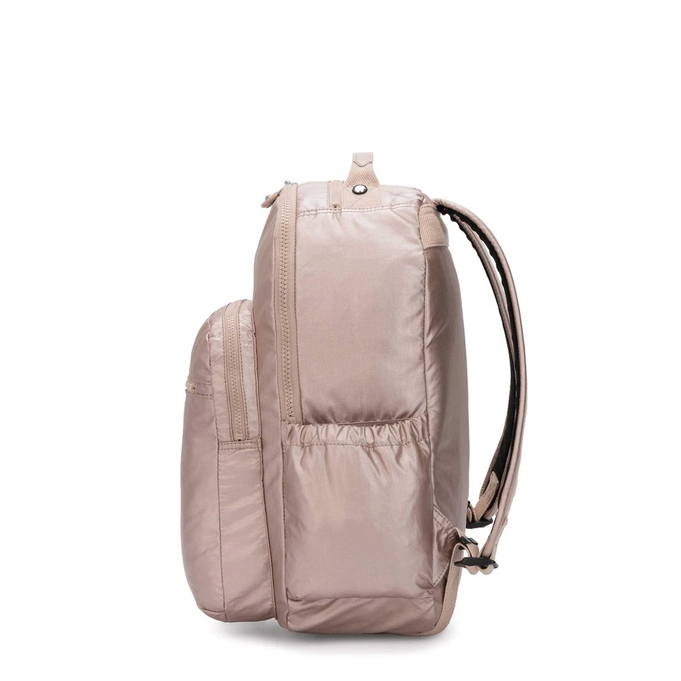 Mochila para portátil Kipling Seoul Go grande metálica de 15" de cuarzo metálico Foto 4 de 4