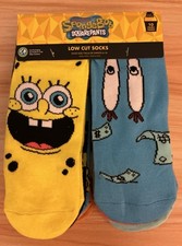 Nickelodeon SpongeBob Low Cut Socks 10 Pairs Size 4-10 Cartoon Polyester