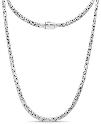 Sterling Silber 925 Devata Bali 5 mm byzantinische ovale Kette Halskette 24'' BYT5735