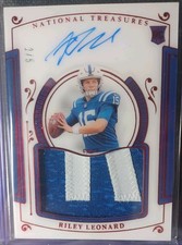 2025 National Treasures RILEY LEONARD Rookie Patch Auto #/5 RC RPA COLTS
