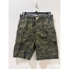 Old Navy Cargo Shorts Kids XL 14-16 Green Camo Excellent Elastic Waist Cotton