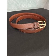 Dooney  Bourke Mens Brown Curried Bridle Leather Belt Brass Buckle Size 38