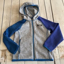 L.L.Bean Kids Colorblock Sweater Fleece Jacket with Hood Size 6X/7