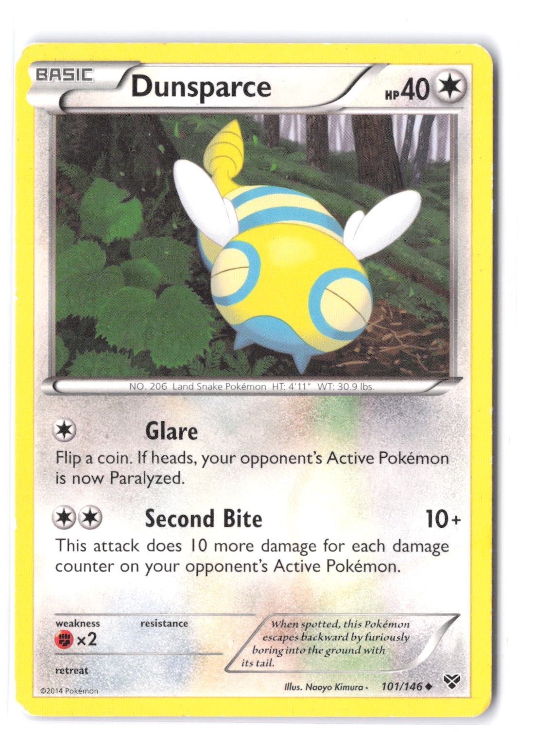 Dunsparce 101/146 HP XY Base Set Pokemon TCG